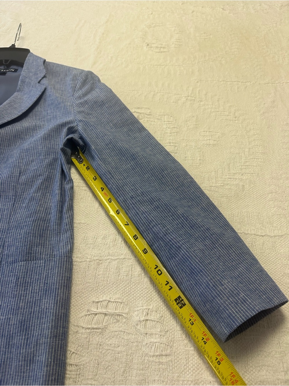 Chaps Blue Pinstripe Single-Button Blazer - Picture 4 of 5